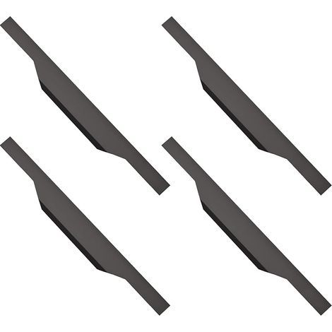 Maniglie per armadi in lega di alluminio nero opaco da 400 mm, set da 4 pezzi, maniglia a scomparsa per cassetti con bordo per le dita, maniglia incassata per ante con viti per la casa (1/5)