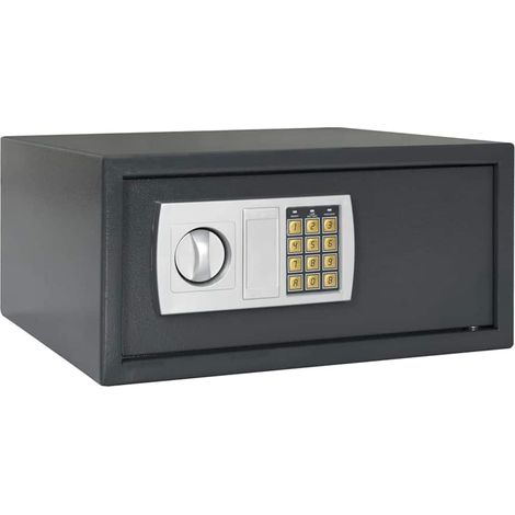 Digitaler Safe mit Schloss Dunkelgrau 42 x 37 x 20 cm Stahl