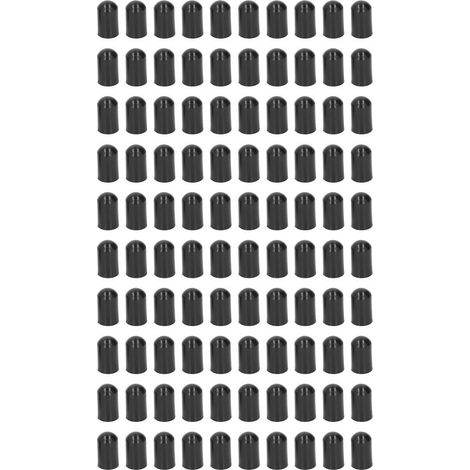 Bouchons d'extrémité de poteau de clôture électrique, 100 pièces, insertion de bouchon en plastique rond, système électronique à impulsion haute tension, capuchon étanche noir 9.5mm (1/5)