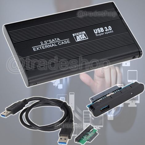 TrAdE Shop Traesio - Case Box Slim Esterno Per Hardisk Hard Disk Hd 2.5" Sata Usb 3.0 Hdd 2,5" - (1/5)
