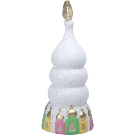 Modelo de torre de mezquita dorada y blanca con caja - 25399