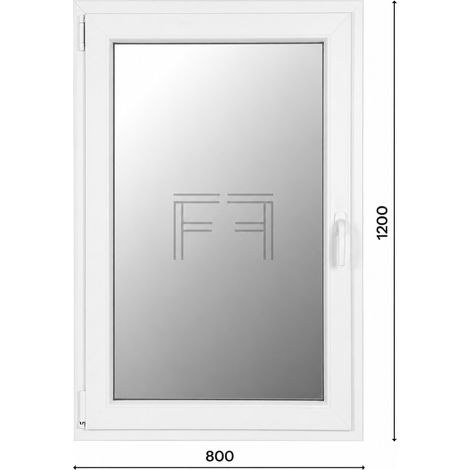 Fintex-finestra in PVC bianco singola anta 800X1200 apertura a sinistra, doppio vetro, PROFILO A L (1/3)