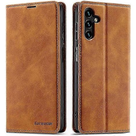 Étui en cuir Galaxy A54 5G avec porte-cartes et béquille - Coque anti-chute à toucher doux, finition cuir élégante (1/5)