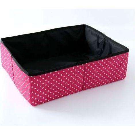 Litière Pliable Portable pour Chat général, étanche, Propre et Douce la Maison l'extérieur - rose rouge, L (1/4)
