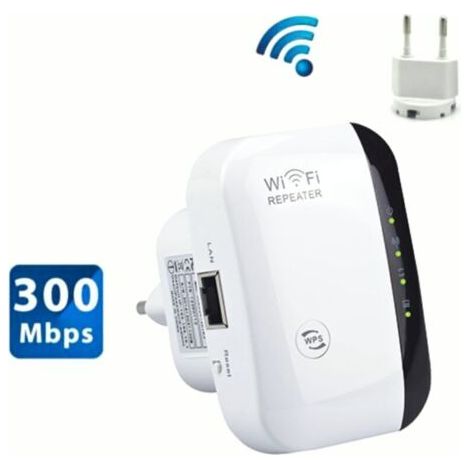 Pair Amplificateur WiFi, Amplificateur Internet sans fil 2,4 G pour la Maison 300 Mbps Super boost Répéteur de Portée WiFi Répéteur d'Amplificateur de signal WLAN, Configuration et couverture faciles (1/4)