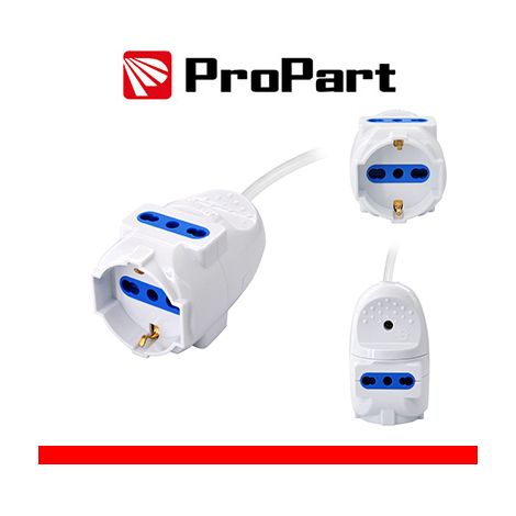 Prolunga lineare con Multipresa volante 3 posti Spina 2P+T