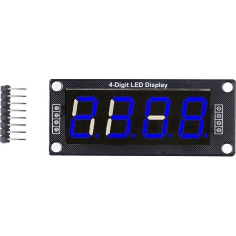 4 Modules d'Affichage Numérique LED 7 Segments 4 Bits 0.56 Pouces MRA172B Bleu pour Horloge PCB (1/5)
