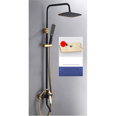 Ensemble de douche mitigeur thermostatique intelli Système de douche thermostatique salle de bain LED ensemble de douche numérique intelligent montage mural robinets de bain à tête carrée mitigeur cha (1/5)