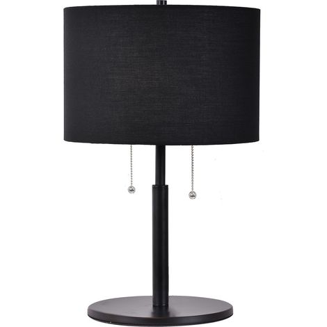Lampada da tavolo Fogo nera paralume ovale 2xE27 Light Prestige (1/5)