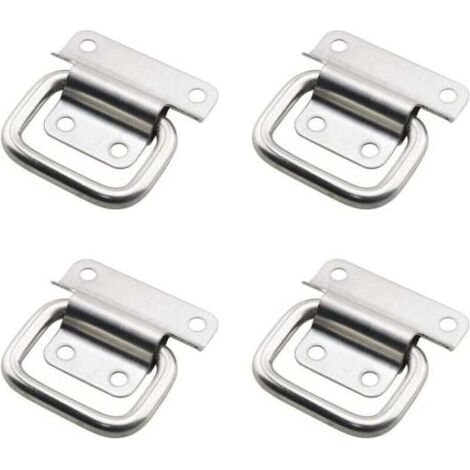 Poignée pliante en acier inoxydable, poignée de caisse, poignée de boîte à outils, argent, 4 pièces (petite) (1/4)