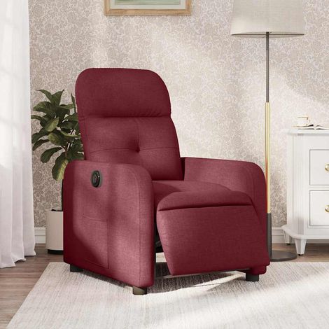 Relaxsessel Elektrisch Weinrot Stoff (1/5)