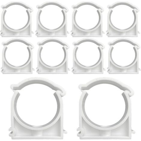 10 Pièces 50mm Clips de Tuyau en PPR Blancs, Clips Fixes pour Conduits d'eau, Clip de Tuyau en Plastique, Pour Conduite D'eau,Tuyau de Gaz, Cuisine, Piscine, Salle de Bain Fixation de Tuyaux (1/5)