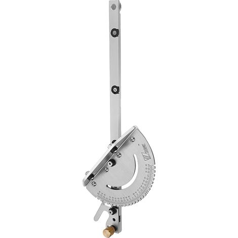 Guía de inglete de 450 mm, ángulos ajustables, agarre cómodo, compatible con riel en T de 30 mm. (1/5)