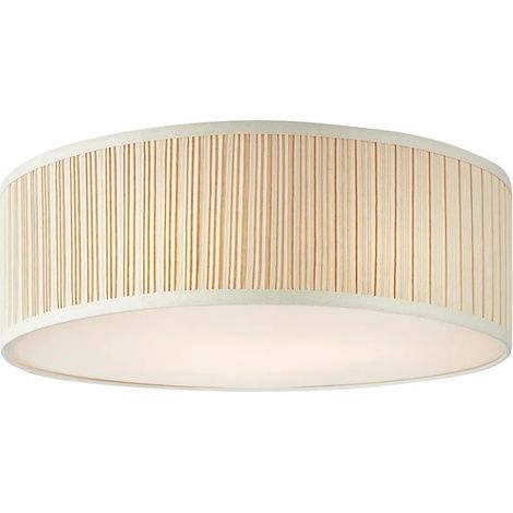 Grand plafonnier led abat jour plisse beige 57 cm metal lin - markslojd - lux 224314284 224314284 (1/3)