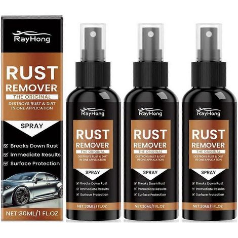 Nouveau spray antirouille Nexa 2025 : nettoyant antirouille amélioré pour rayures et taches de fer sur diverses surfaces métalliques. Format : 3 pièces. (1/4)