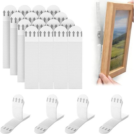 20 Paires Accroche Tableau Sans Percer,Crochet Adhesif Mural Tableau (1/5)