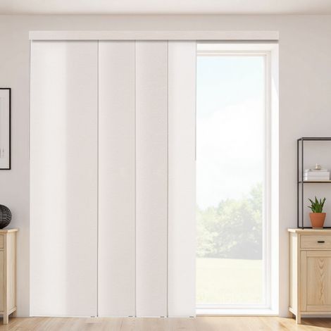 VEVOR Persianas de Panel Riel Extensible Ancho de 116-218 cm Paneles Recortables Alto de 243 cm Verticales para Puertas Correderas, Puertas de Patio, Separadores de Ambientes, Ventanas, Marrón Claro (1/5)