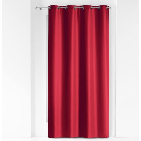 Douceur D'Intérieur - 1603523, Tenda Con Occhielli , 140 X 280 Cm , Essentiel , Poliestere Unito , Rosso