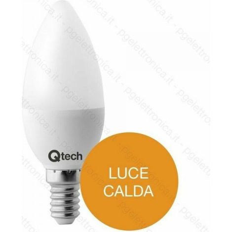 10 lampadine led E14 6w candela luce bianco caldo, naturale e freddo QTECH LED Bianco caldo