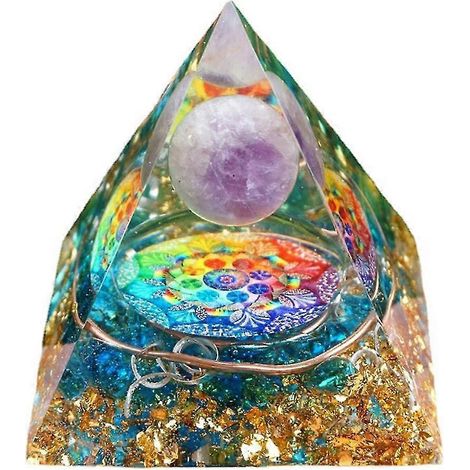 Orgon-Pyramide, Amethyst, Peridot, Heilkristall, Energiegenerator, ausgleichende Orgon-Pyramide, EMF-Schutz (1/5)