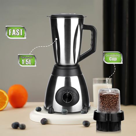 Extracteur de jus 1000 W - 1,5 L, blender en acier inoxydable, petit blender 2 en 1, broyeur (1/5)