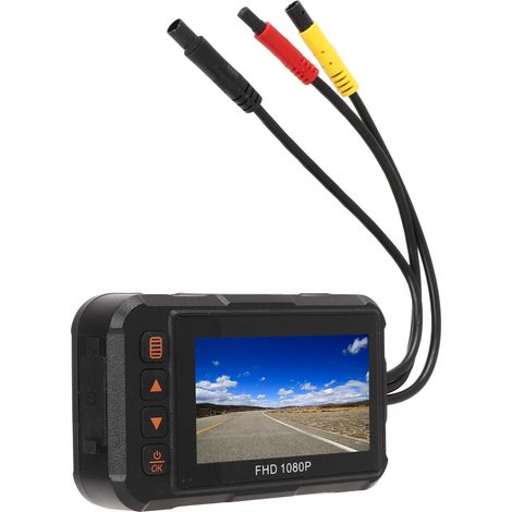 Caméra Moto 3-en-1 1080P HD Enregistreur de Conduite Avant Arrière Boucle Enregistrement G-Senseur Surveillance Stationnement Antidémarrage Caméra d'Action Etanche (1/5)