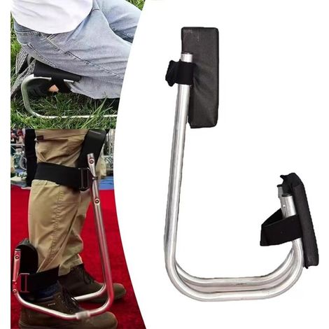 Protector de rodillas para asiento de jardinero, correa ajustable para reducir el esfuerzo, color negro (1/4)