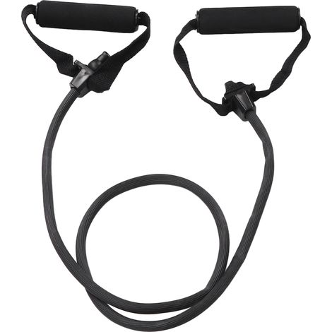 Lot de 2 sangles élastiques de musculation noires, expension pectorale avec poignées confortables, corde de tirage extensible pour entraînement à domicile et fitness. (1/5)