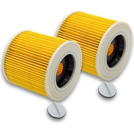FOREHILL 2x filtre à cartouches pour aspirateur compatible avec Kärcher WD2 WD3 MV3 MV2 A2004 A2054 A2204 A2656 (1/4)