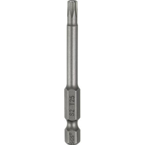 T25 Embout Tournevis À Tête Torx 1/4" Tige Hexagonale Acier S2 (1/5)
