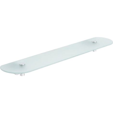 METAFORM - MENSOLA IN VETRO SATINATO OPACO CON SUPPORTO COLORE BIANCO ENJOY A04