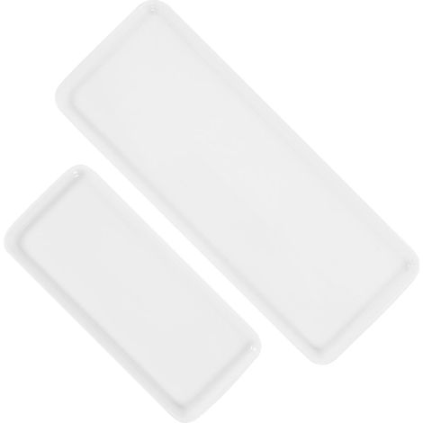 Plateaux de Rangement et Rangement de Bijoux en Céramique Blanche Lot de 2 Lisse pour Salle de Bain pour Lavabo'-'- (1/5)