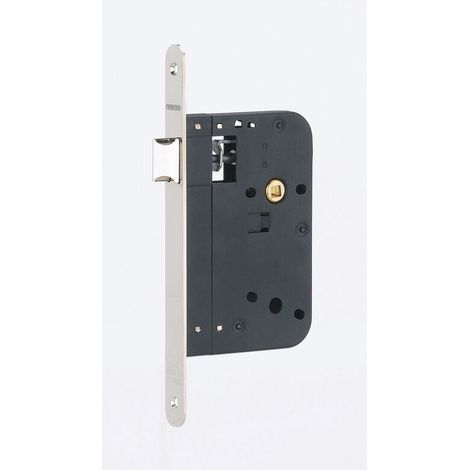 Thirard – Serrure encastrable 70mm pour porte intérieure – Coffre acier embouti – Têtière laiton brossé – Monopoint sans trou (1/2)