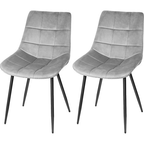 Set De 2 Chaises Salle À Manger Tapissées Gris clair (1/5)