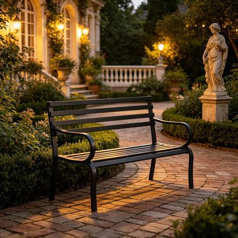 Banc extérieur lisse – Design épuré – Jardin/Terrasse – Assise confortable – Bois durable – Résiste aux intempéries (1/5)