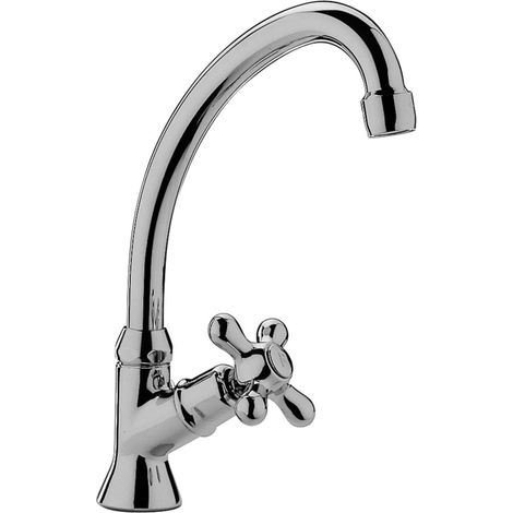Paffoni Iris IRV091CR série robinet d'évier monocommande avec bec pivotant Chromé - Laiton