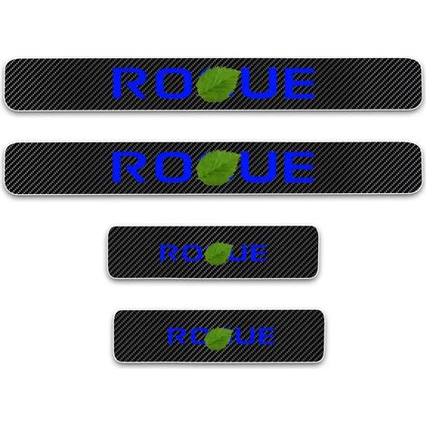 (Bleu) Lot de 4 protections de seuil de porte pour Nissan Rogue,protection de pédale d'accueil,autocollant en fibre de carbone,protection d'entrée de porte (1/3)