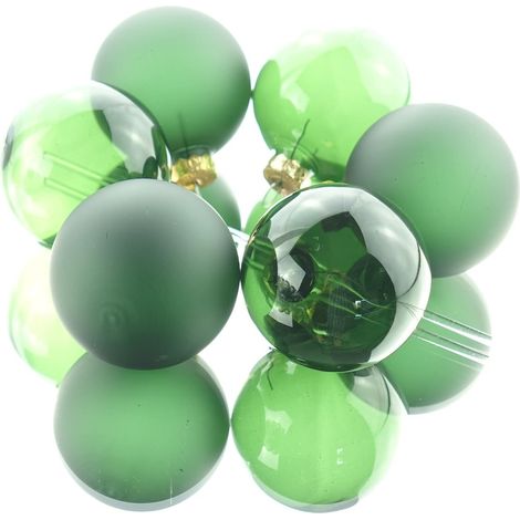 Christbaumkugeln Pine Green dunkelgrün transparent Ø 6 cm aus Glas - 6er Set