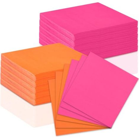 Serviettes en papier jetables résistantes, lot de 120 (23x23 cm, roses et oranges) (1/5)