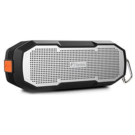 Fantec Novi T30 - Altavoz portátil impermeable con Bluetooth 4.1, 30h de reproduccion, 10m de alcance, manos libres y microfono, color plata