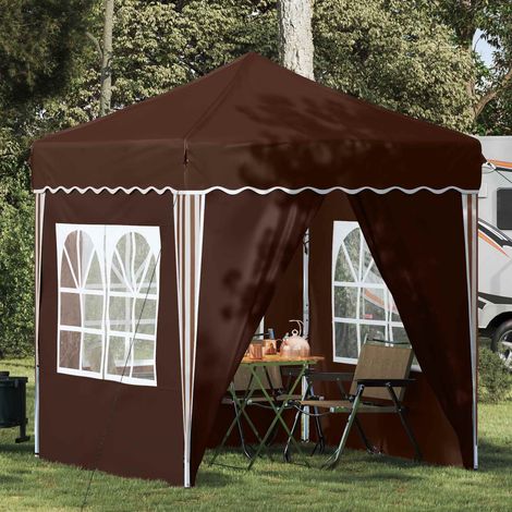 Pop-up Partyzelt Braun 195 x 195 x 245 cm Oxford-Stoff