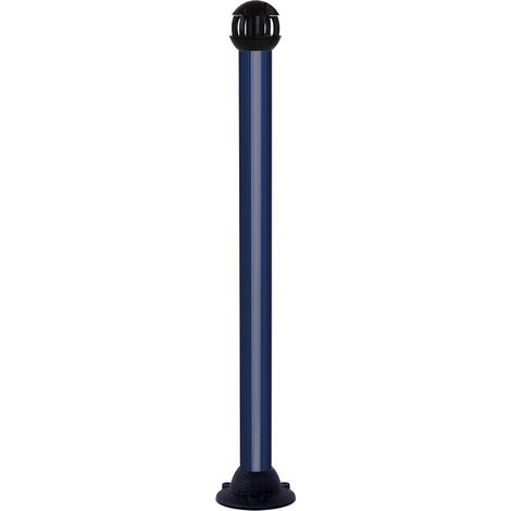 Poteau aluminium bleu sur socle fixe avec tête 4 crochets - 2020237 (1/3)
