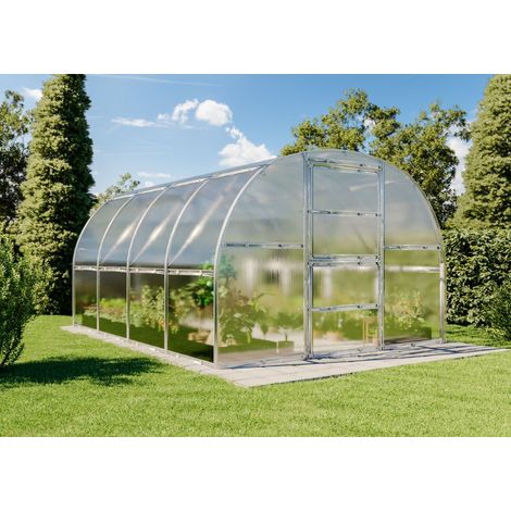 Terrando Gewächshaus Estragon 3x4m Gewächshaus aus Metall in Silber, Anzuchthaus mit 4 mm Wandstärke Treibhaus (1/5)