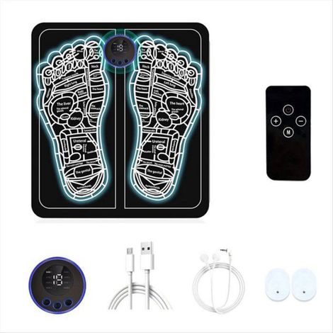 Coussin De Massage Des Pieds - EMS - 8 Modes 19 Niveaux - Écran LCD - Autonome 200 mAh - Pour Adultes (1/5)
