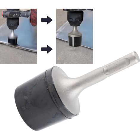 Tête de marteau électrique, accessoire de pic électrique, marteau pour carrelage mural, marteau pour tôlerie, manche rond, marteau SDS à deux trous et deux rainures (1/5)