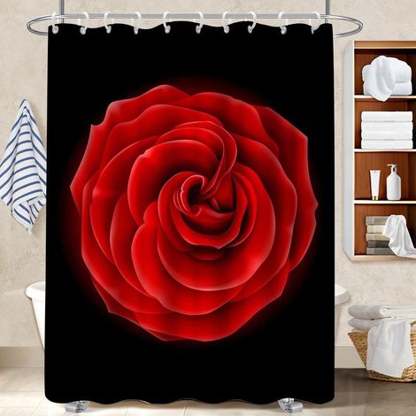 Voile de douche polyester 180x180 poids lesté bâche de douche pour un intérieur cosy et chaleureux (1/5)