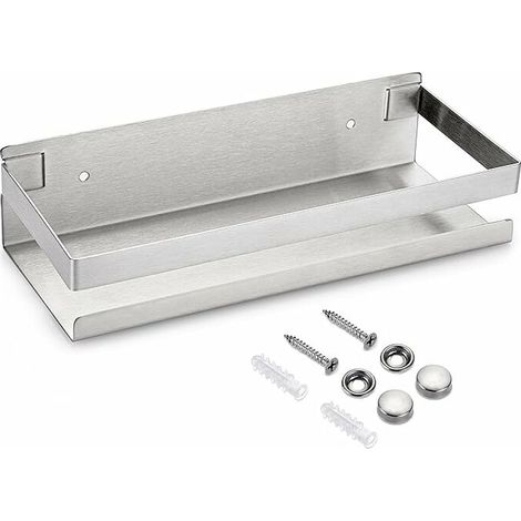 Stainless Steel Hanging Shower Shelf Wall Mounted Kitchen Basket for Storage (Silver,23CM) (1/5)
