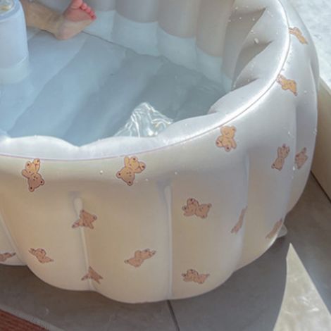 Aufblasbare Babybadewanne im Cartoon-Design, rutschfest, aus dickem PVC, Badewanne in Waschbeckenform für Kinder. (1/5)