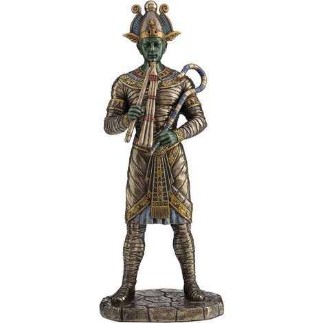 Statuette dieu égyptien osiris en résine aspect bronze