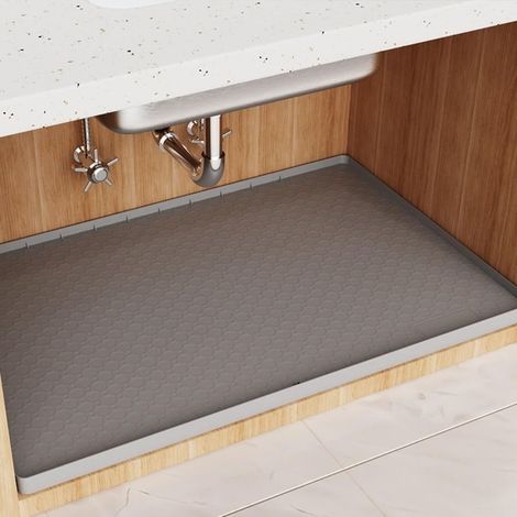 Tapis d'évier multifonction en silicone, protecteur de comptoir de cuisine, résistant à la chaleur, utilisez-le sous les éviers, les égouttoirs, le revêtement,864 mm × 558 mm (34 × 22 pouces) (1/5)